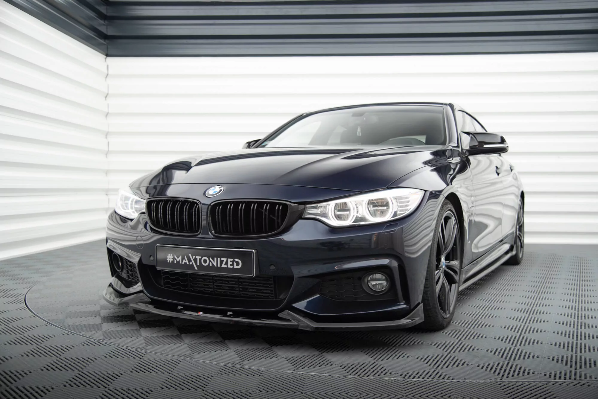 Front Ansatz V.5 Für BMW 4er Coupe / Gran Coupe / Cabrio M-Paket F32 / F36 / F33 Schwarz Hochglanz