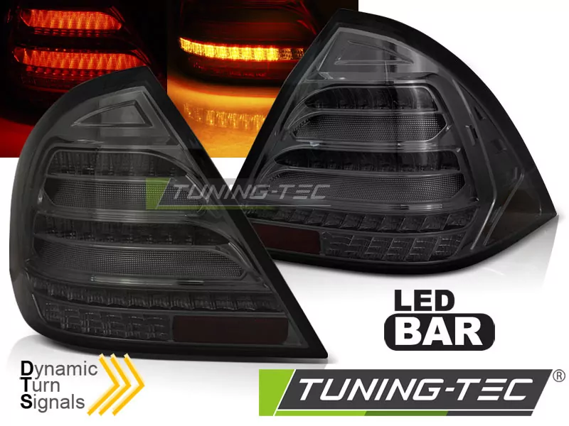 Led Bar Tail Lights Smoke Seq Fits Mercedes W203 Sedan 00-04