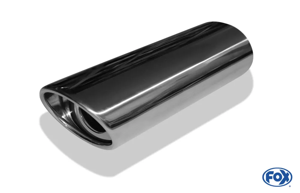 Anschweißendrohr Typ 33 115x85 mm / Länge: 300 mm  - oval / eingerollt / 24,5° abgeschrägt / mit Absorber