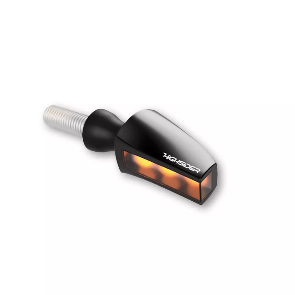 HIGHSIDER Pro Flight LED Blinker Gehäuse Schwarz / Linse Rauchgrau (Paar), Vorn & Hinten