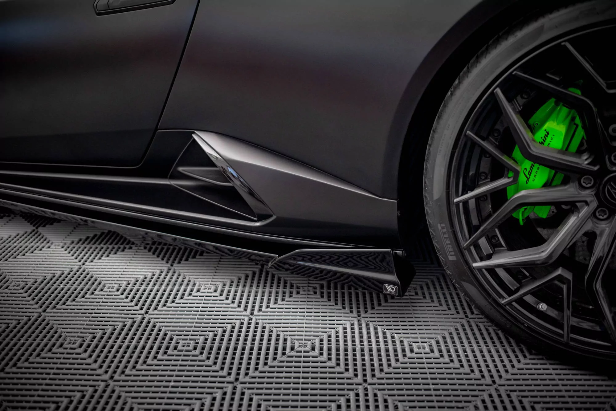 Seitenschweller Ansatz Für Lamborghini Huracan EVO Schwarz Hochglanz