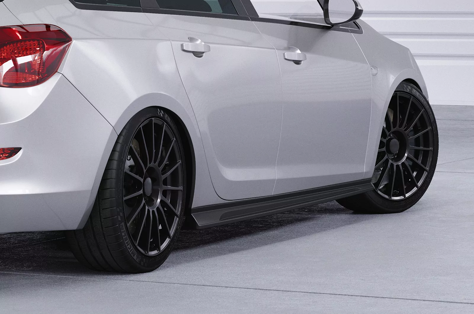 Seitenschweller für Opel Astra J Sports Tourer SS504 Schwarz Strukturiert