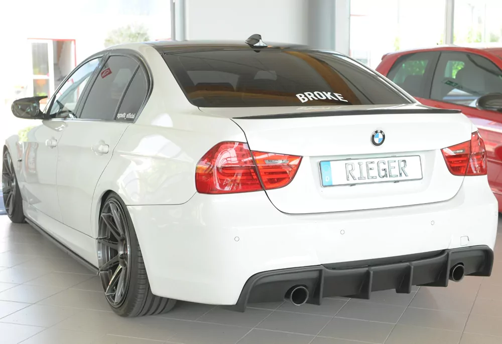 Rieger Heckeinsatz matt schwarz für BMW 3er E91 Touring 09.08- (ab Facelift) LCI