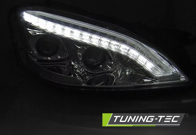 XENON HEADLIGHTS DAYLIGHT CHROME fits MERCEDES W221 05-09