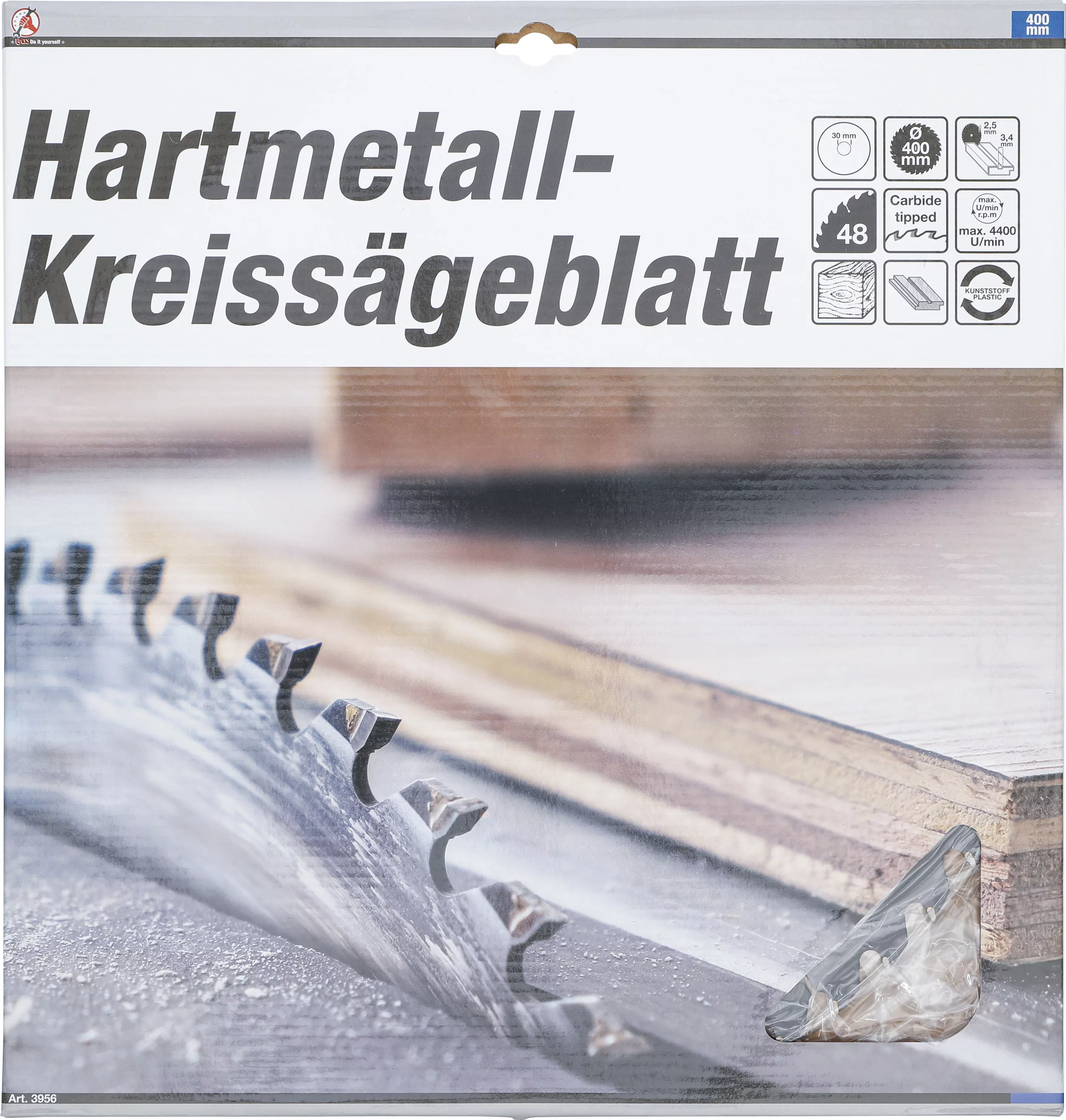 Hartmetall-Kreissägeblatt | Ø 400 x 30 x 3,4 mm | 48 Zähne