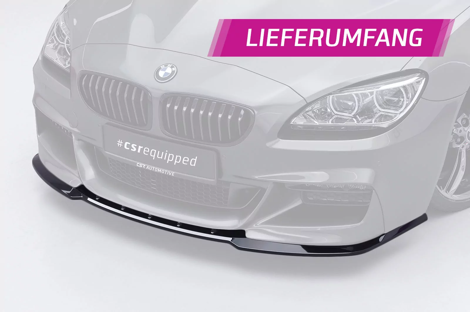 Cup-Spoilerlippe mit ABE für BMW 6er F12/F13/F06 CSL598 Schwarz Strukturiert