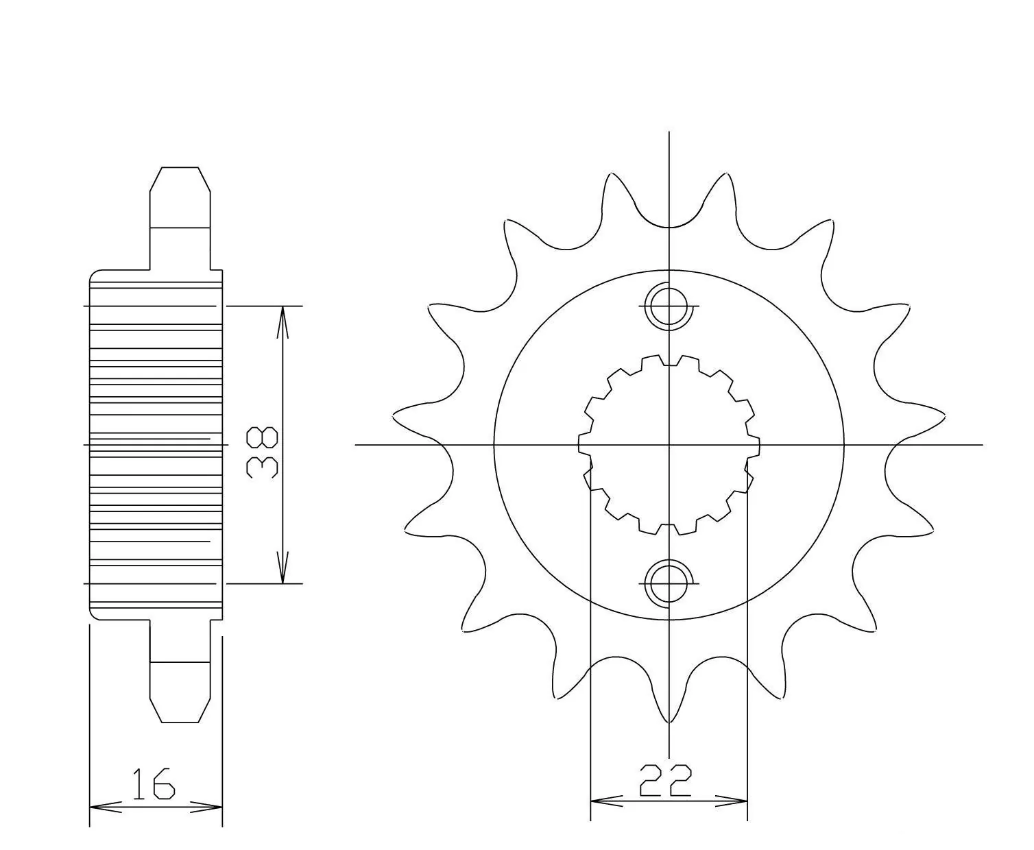 EK-Chain Kettensatz 520 MVXZ-2 für Ducati 821 Monster Modelljahr 2014-2018 Farbe Gold