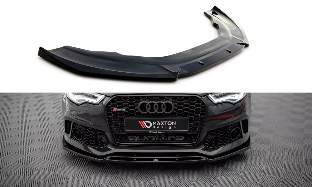 Front Ansatz Für Audi A6 RS6 Look C7 Schwarz Hochglanz