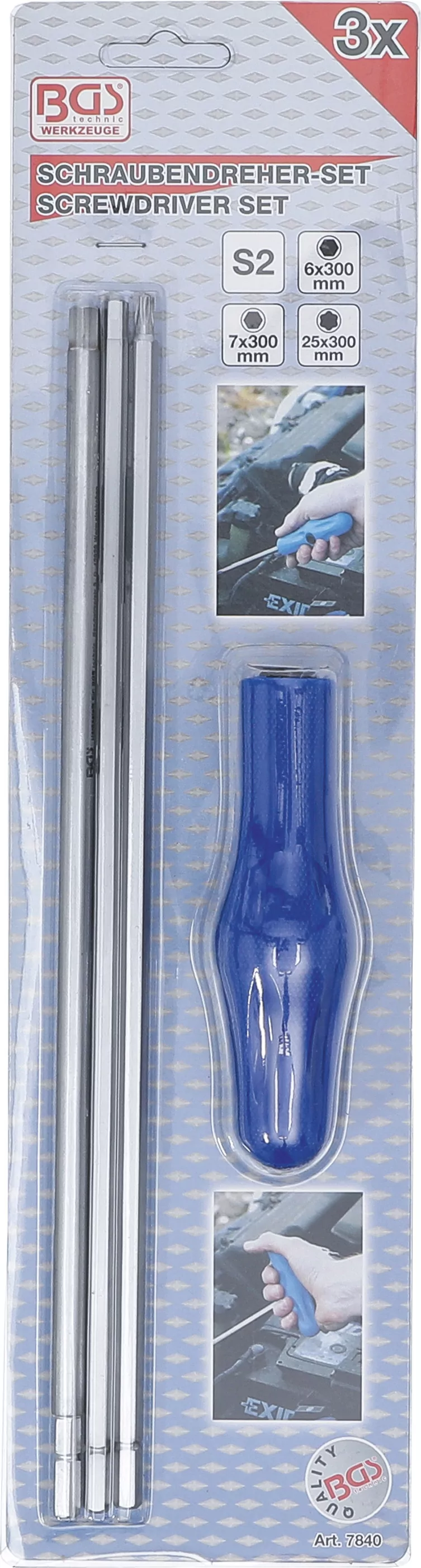 Spezial-Schraubendreher-Satz | T-Profil (für Torx) | Innensechskant | 4-tlg.