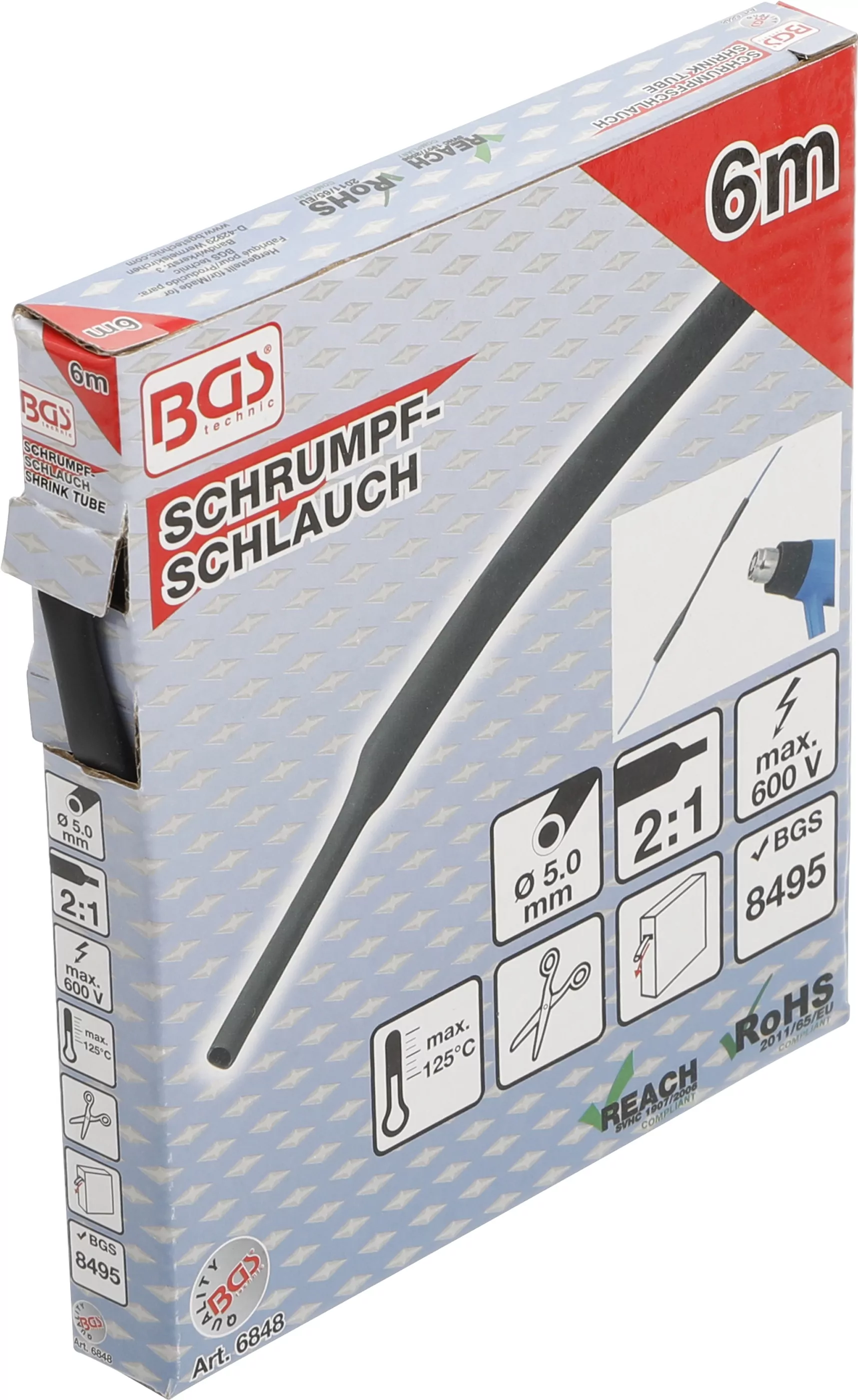 Schrumpfschlauch-Box | schwarz | Ø 5 mm | 6 m
