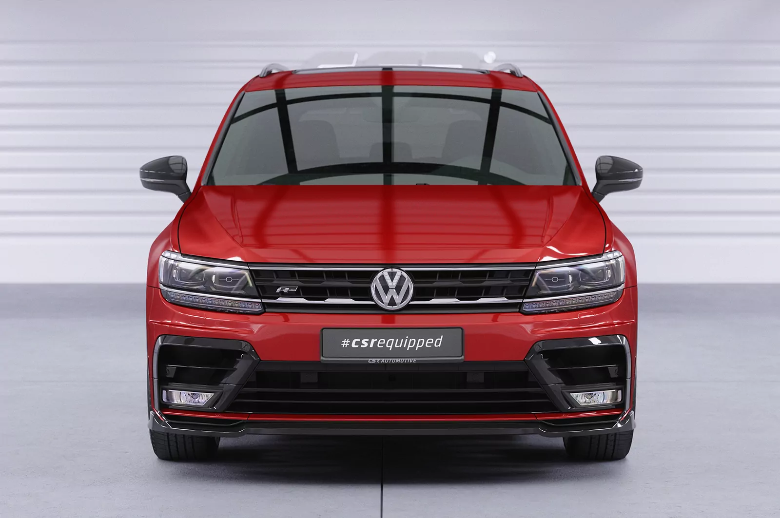 Cup-Spoilerlippe mit ABE für VW Tiguan II (Typ AD1) R-Line CSL367 Schwarz Strukturiert