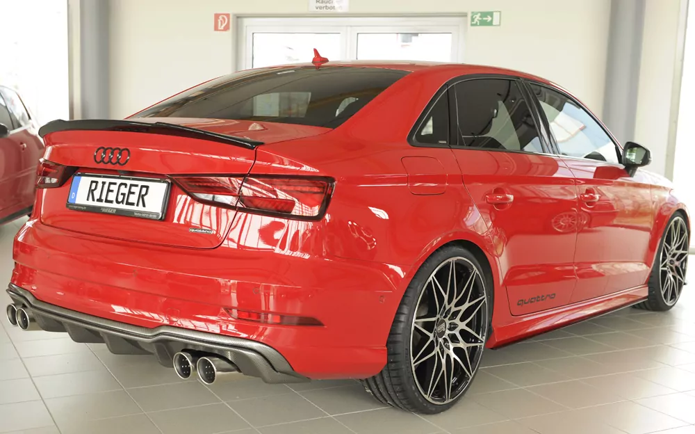Rieger Heckeinsatz für Audi A3 (8V) - 5-tür. (Limousine 8VS) 09.16- (ab Facelift) carbon optik