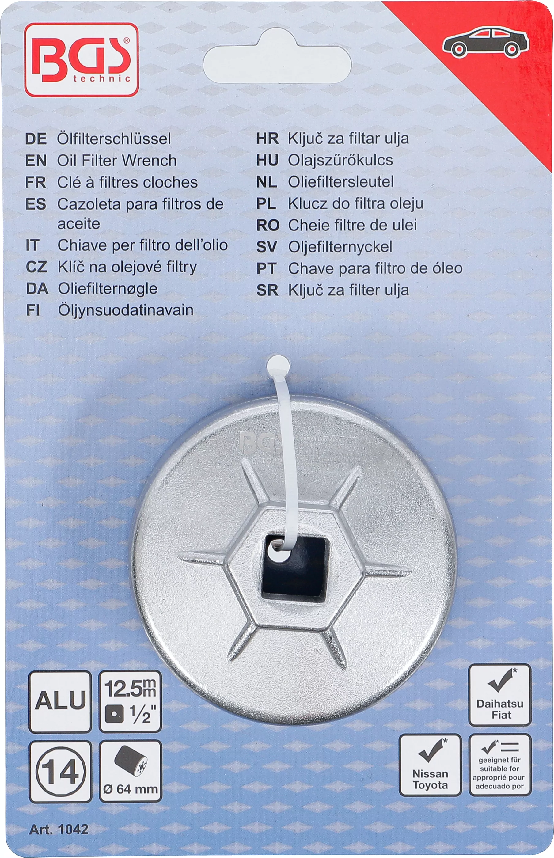 Ölfilterschlüssel | 14-kant | Ø 64 mm | für Daihatsu, Fiat, Nissan, Toyota