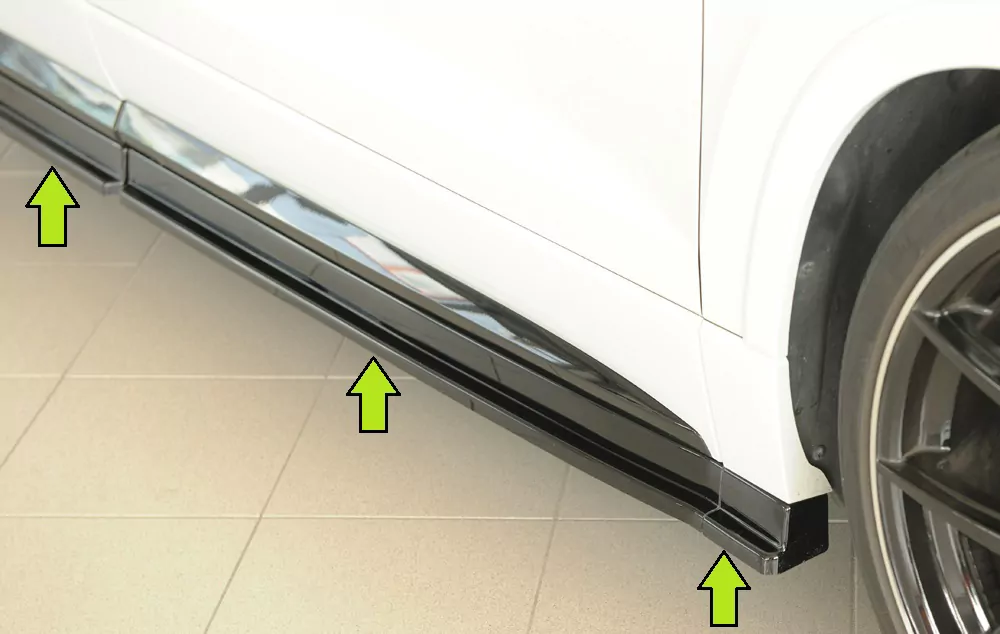 Rieger Seitenschweller rechts ansatz (3-tlg.) glanz schwarz für Seat Ateca Cupra (5FP)  08.20- (ab Facelift)