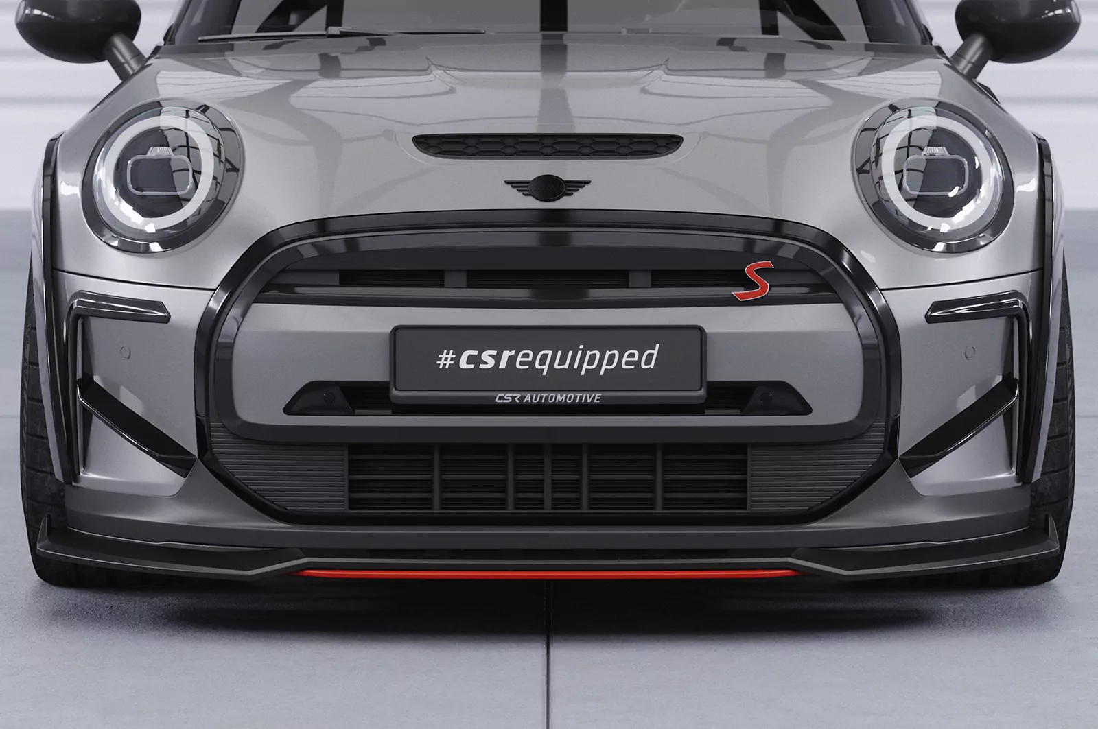 Cup-Spoilerlippe mit ABE für Mini F56 Cooper SE CSL775 Schwarz Strukturiert