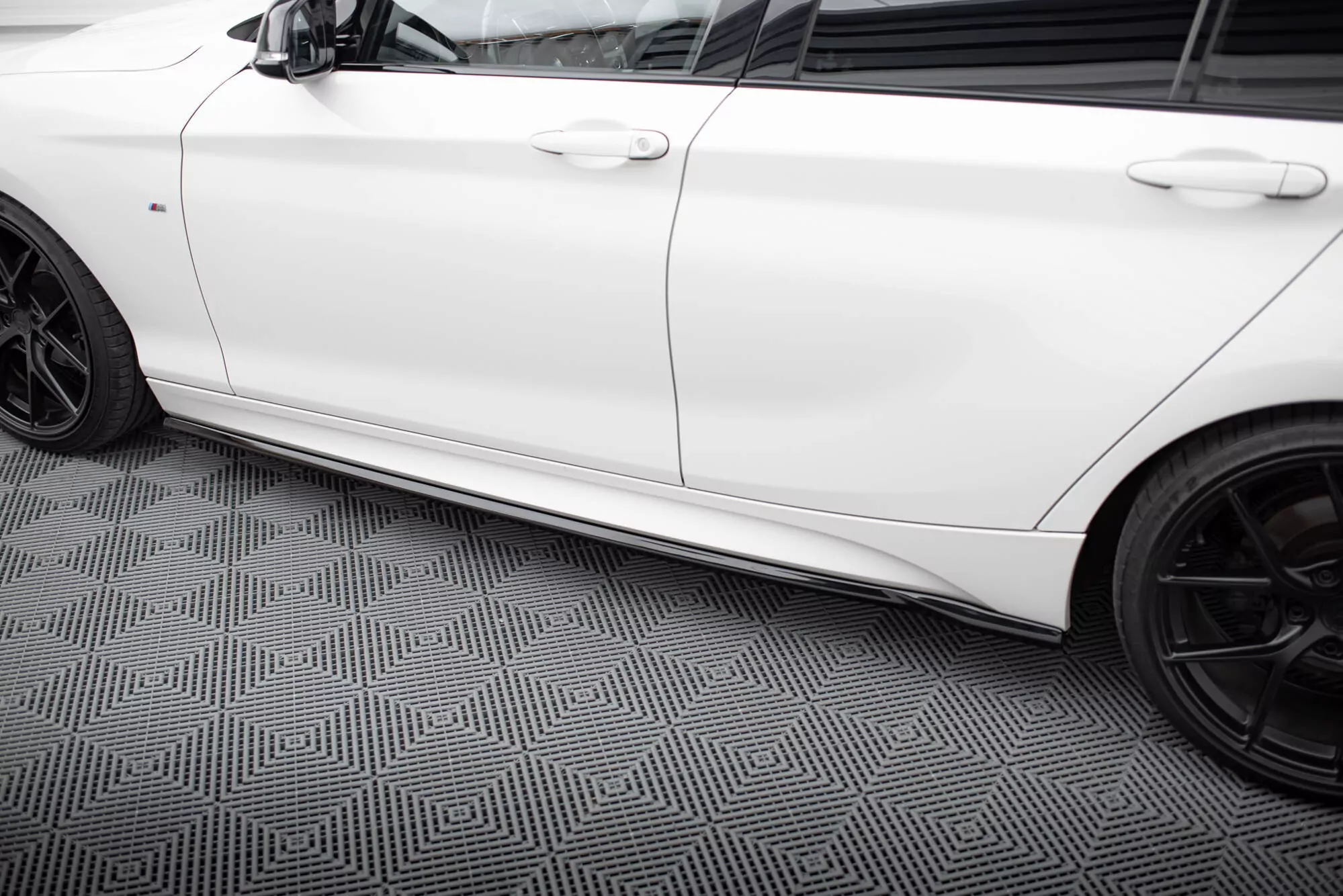 Seitenschweller Ansatz Für V.5 BMW 1er M-Paket / M140i F20 Facelift Schwarz Hochglanz