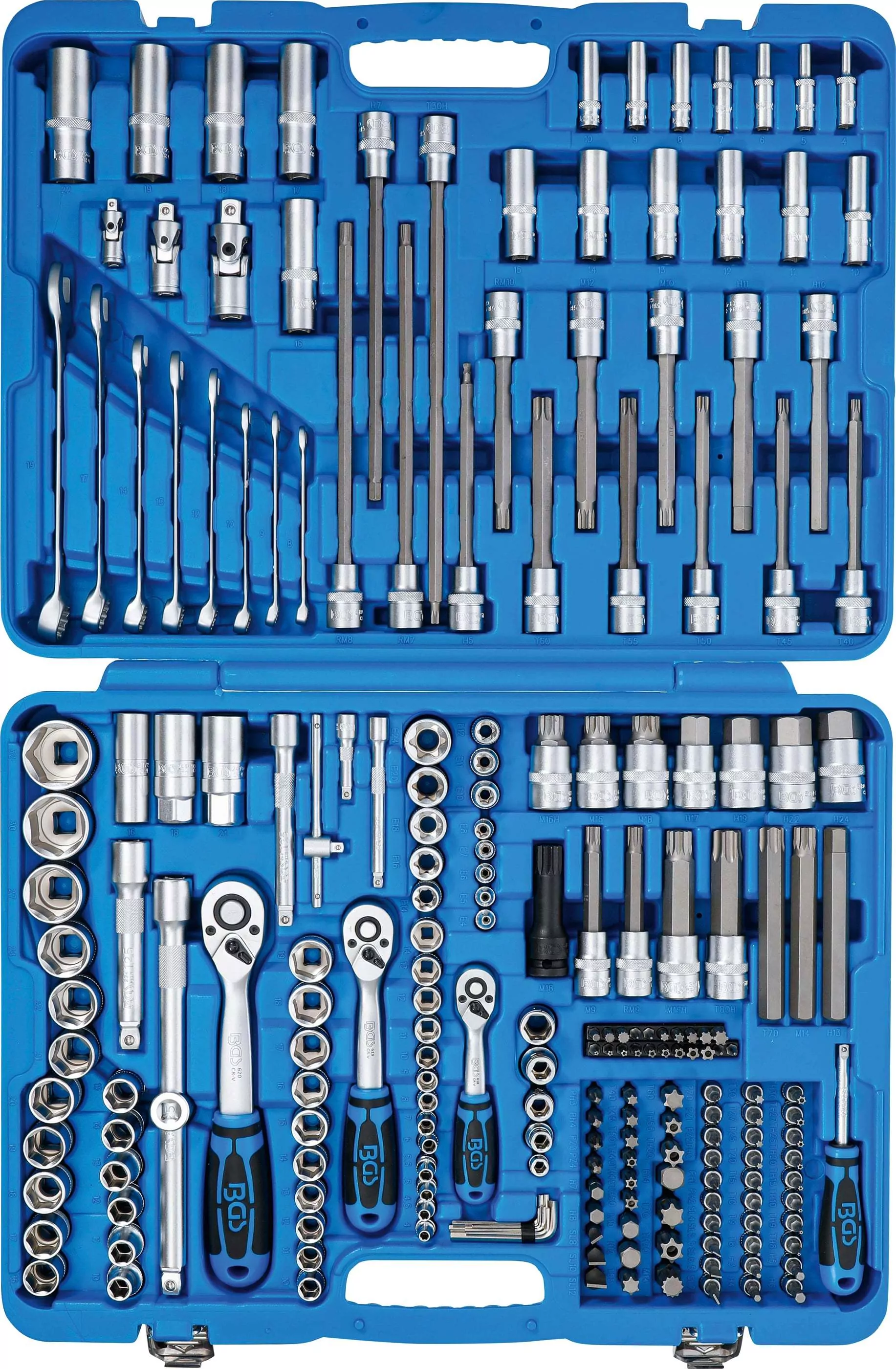 Steckschlüssel-Satz Sechskant | Antrieb 6,3 mm (1/4") / 10 mm (3/8") / 12,5 mm (1/2") | 214-tlg.