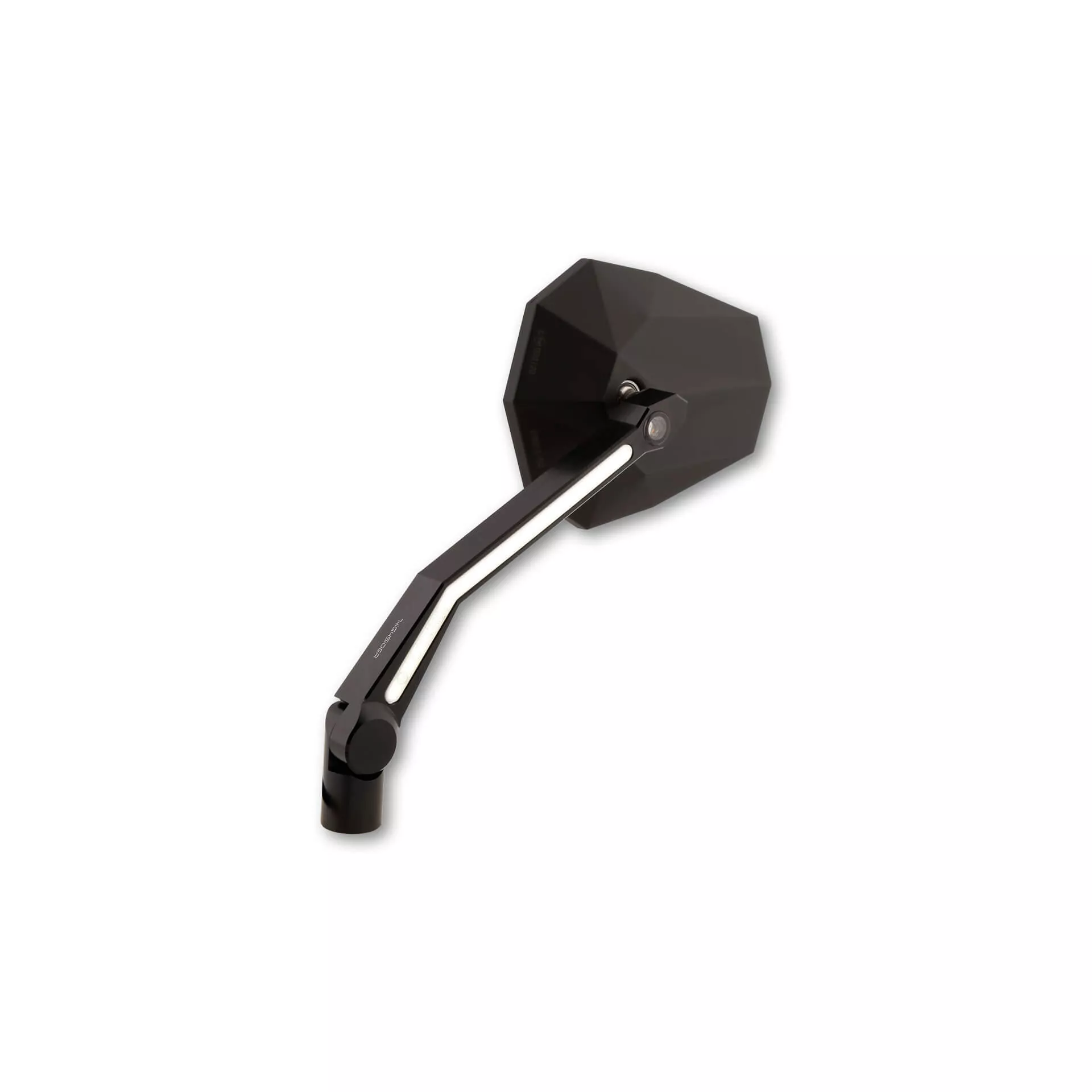 HIGHSIDER pro Handlebar Mirror Stealth -X4 Black With LED Indicator/Position Light (Pair)