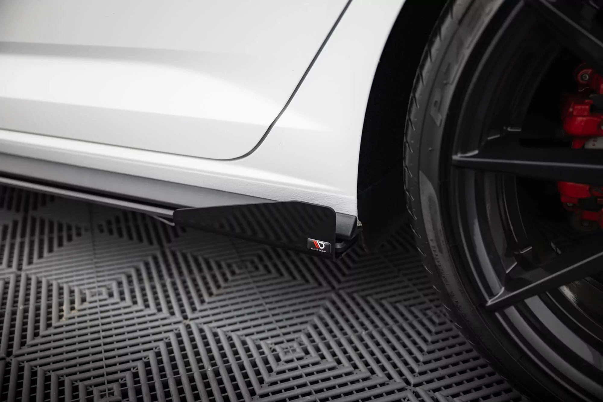 Street Pro Seitenschweller Ansatz Für + Flaps Volkswagen Jetta GLI Mk7 Schwarz Hochglanz