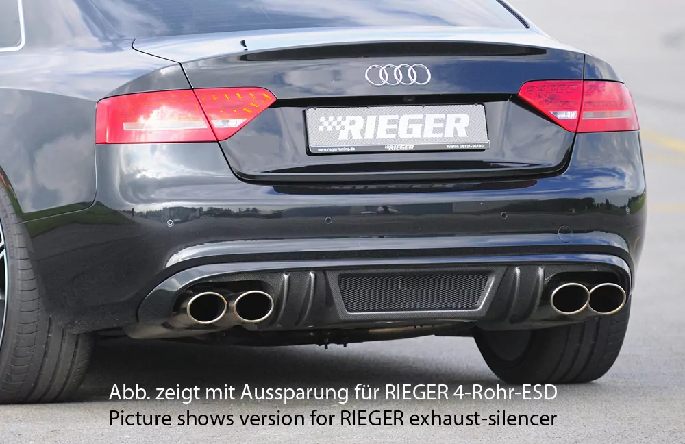 Rieger Heckeinsatz für Audi A5 S5 (B8/B81) - Cabrio 06.07-07.11 (bis Facelift) carbon optik