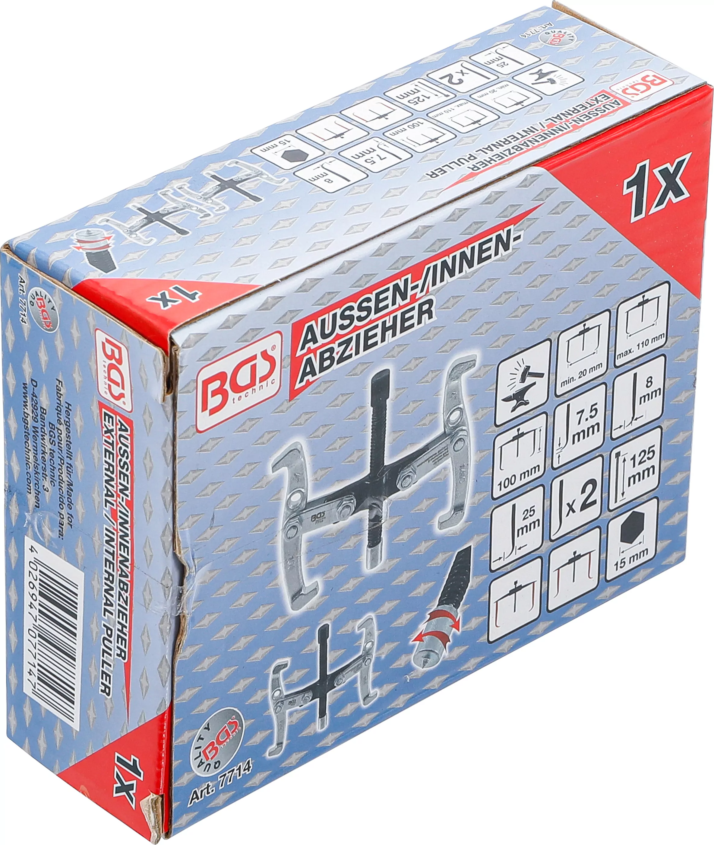 Außen-/Innenabzieher, 2-armig | 20 - 140 mm