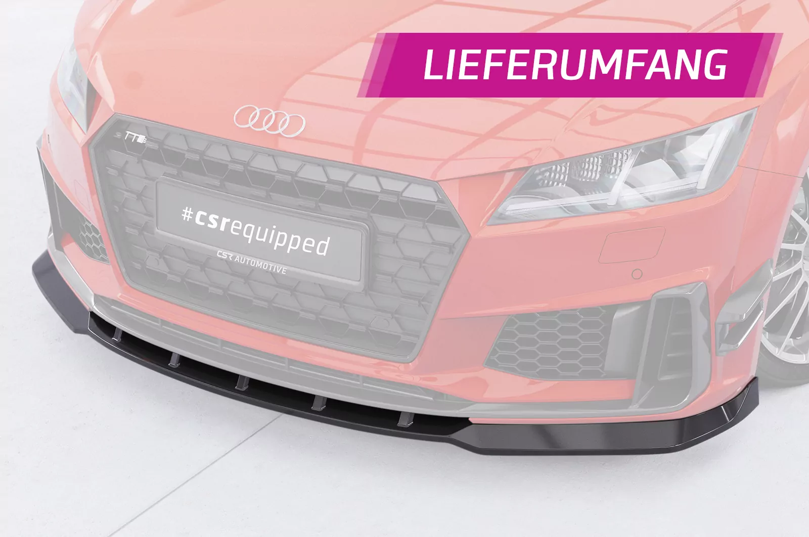 Cup-Spoilerlippe mit ABE für Audi TT FV/8S CSL840 Schwarz Strukturiert