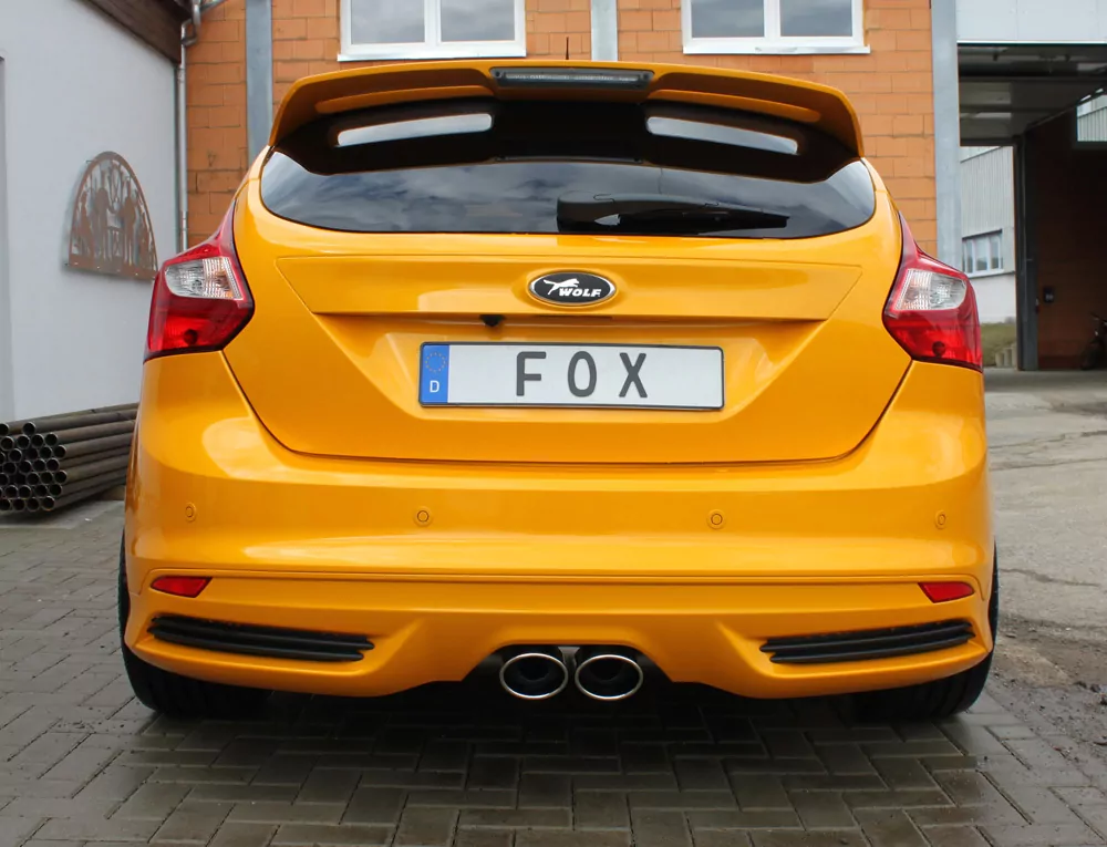 Ford Focus III ST Fließheck  Endschalldämpfer quer Ausgang mittig - 2x115x85 Typ 32 mittig