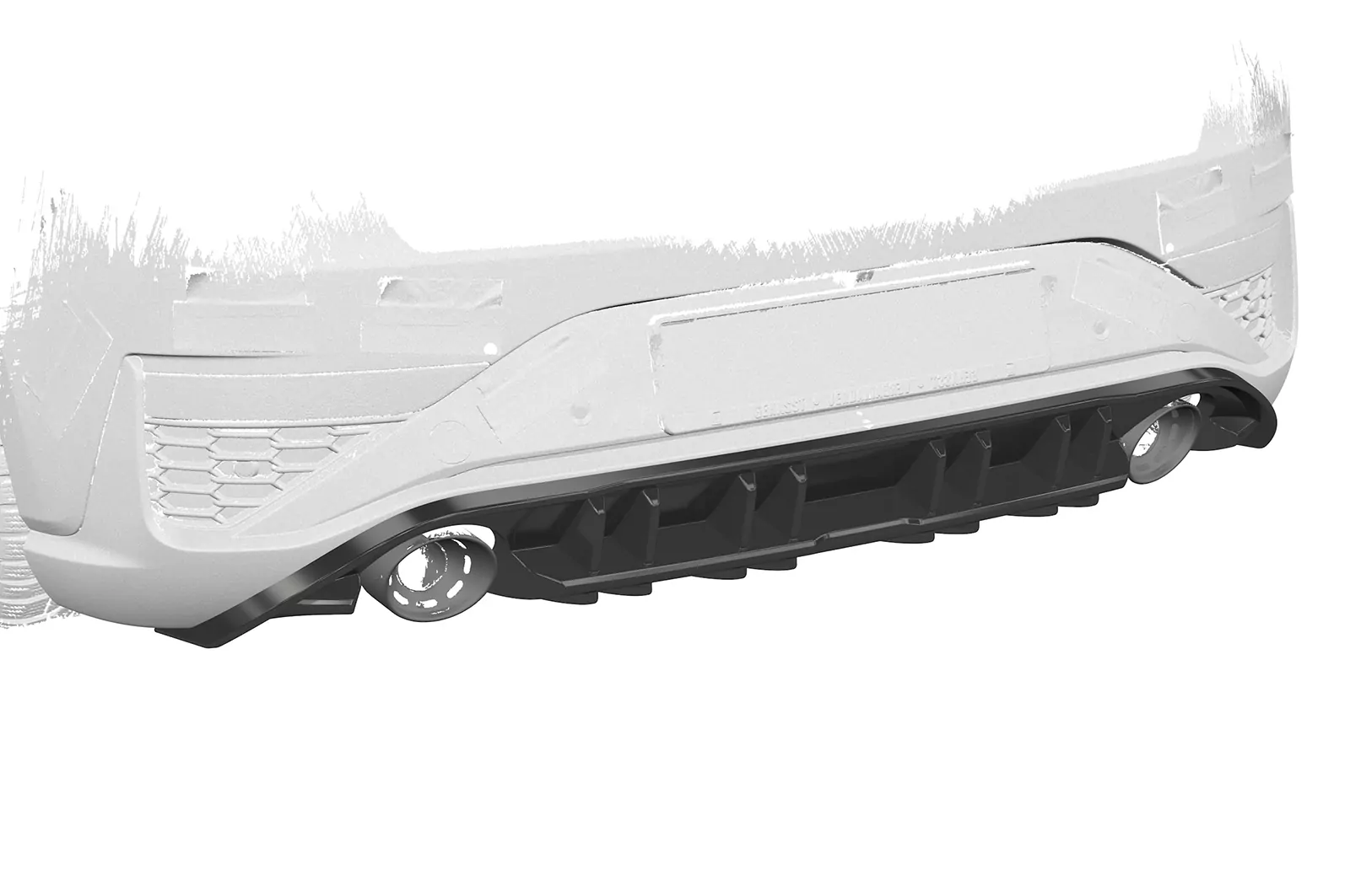 Heckansatz für Hyundai I30 (PD) N HA465 Schwarz Strukturiert