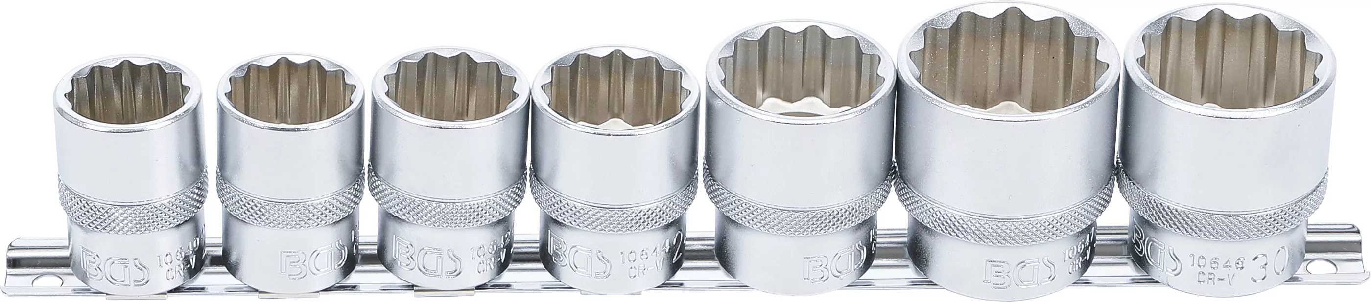 Steckschlüssel-Einsatz-Satz, Zwölfkant | Antrieb Innenvierkant 12,5 mm (1/2") | SW 20 - 32 mm | 7-tlg.