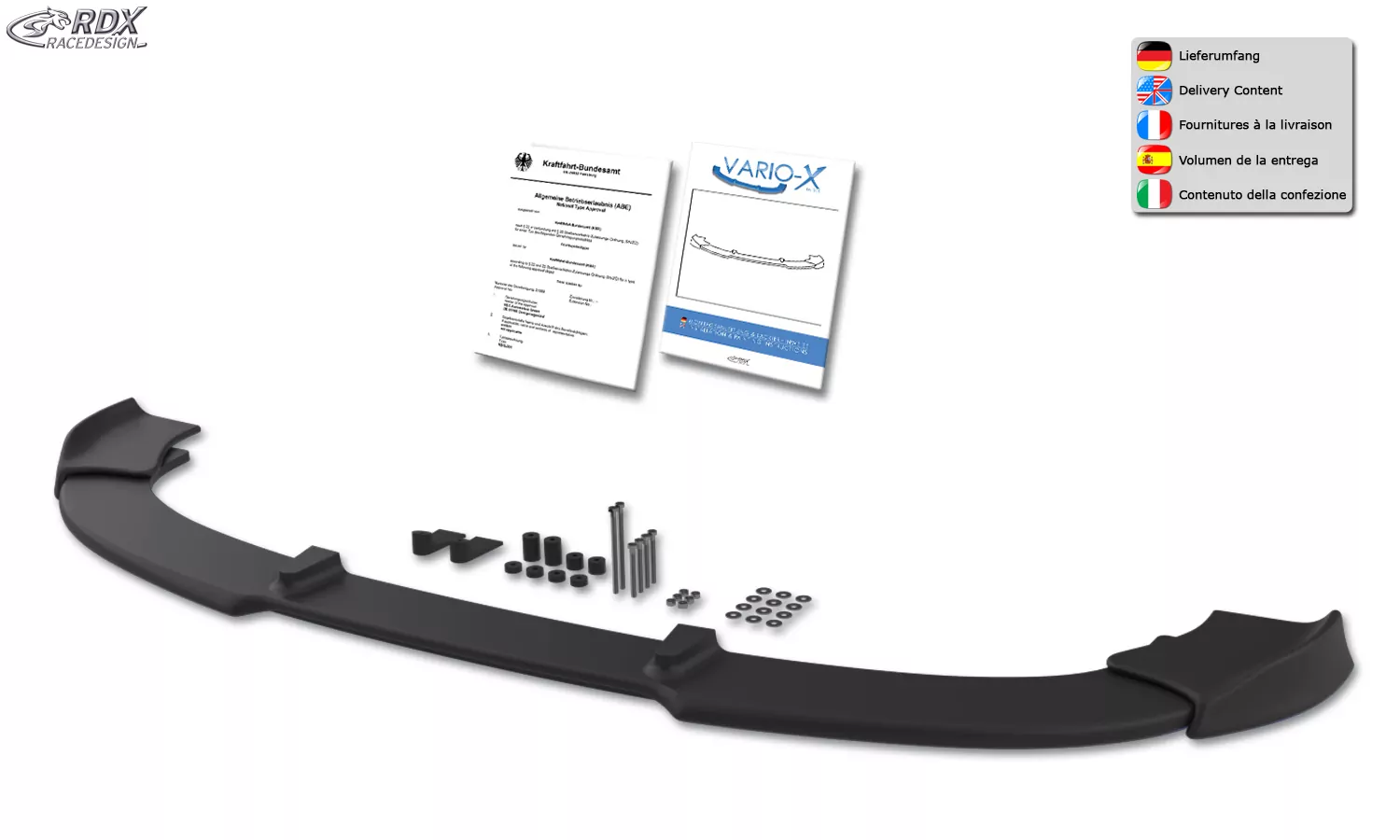 RDX Frontspoiler VARIO-X für BMW Z4 E89 2009+ (M-Technik Frontstoßstange) Frontlippe Front Ansatz Vorne Spoilerlippe