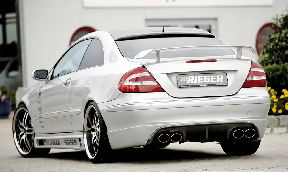 Rieger Seitenschweller links  matt schwarz für Mercedes CLK (W209) Coupé 07.04- (ab Facelift / ab Modell 2005)