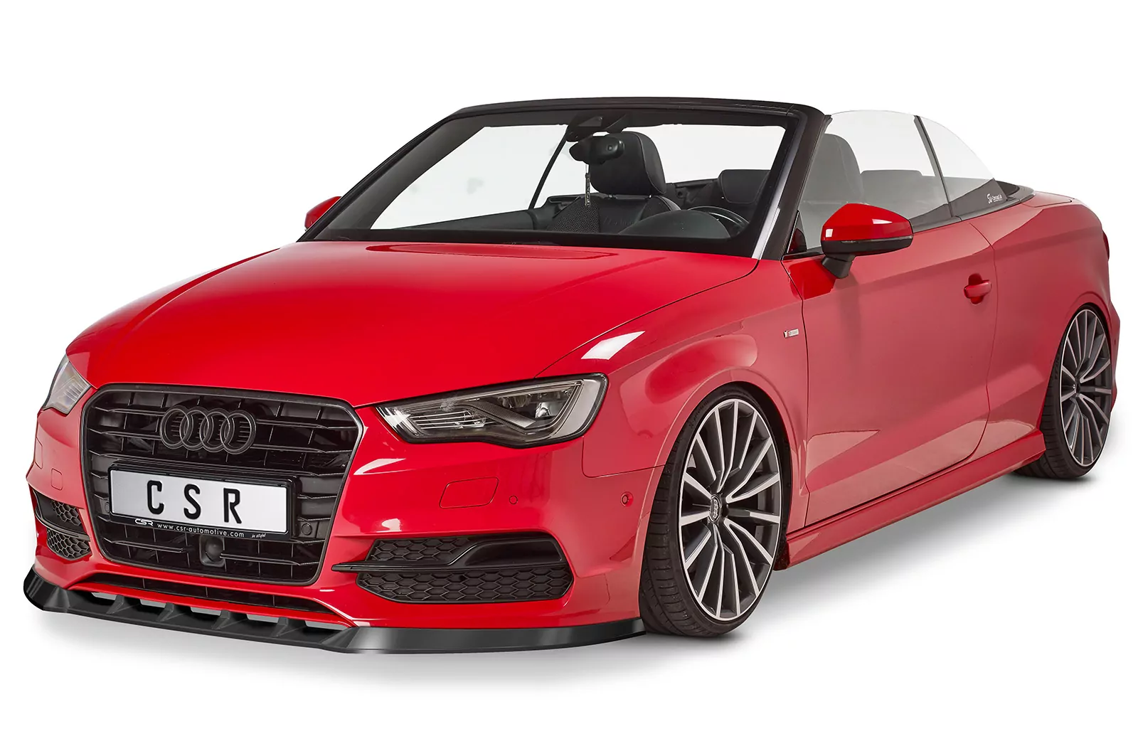 Cup-Spoilerlippe mit ABE für Audi A3 8V Cabrio S-Line vor Facelift CSL453-M Carbon Look (matt)