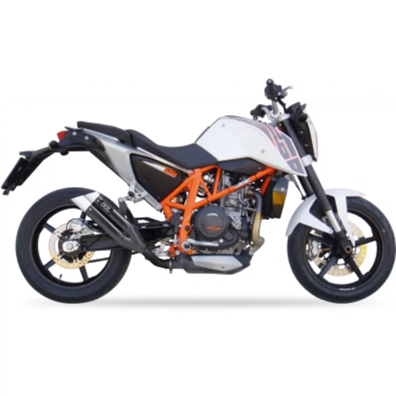 IXIL Hyperlow black XL Edelstahl-Endtopf für KTM DUKE 690 (KMT690), 12-16 E-geprüft