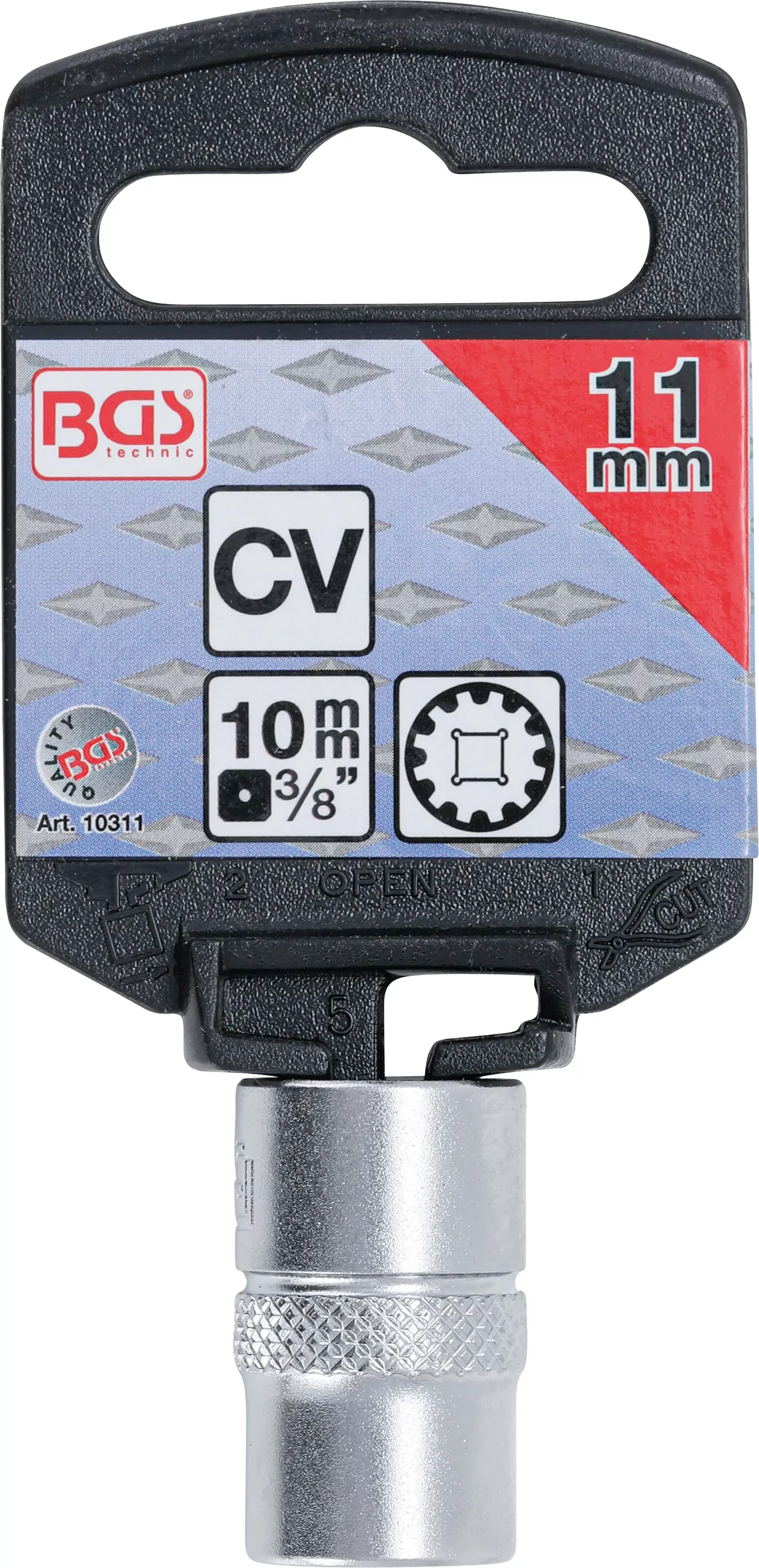 Steckschlüssel-Einsatz Gear Lock | Antrieb Innenvierkant 10 mm (3/8") | SW 11 mm