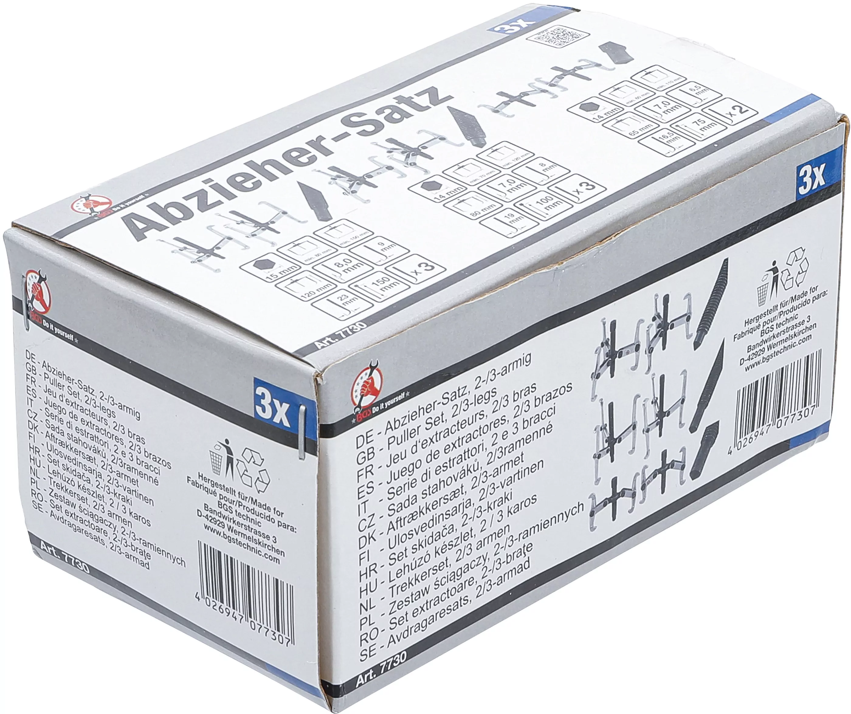 Abzieher-Satz, 2-/3-armig | 150 / 100 / 75 mm | 3-tlg.