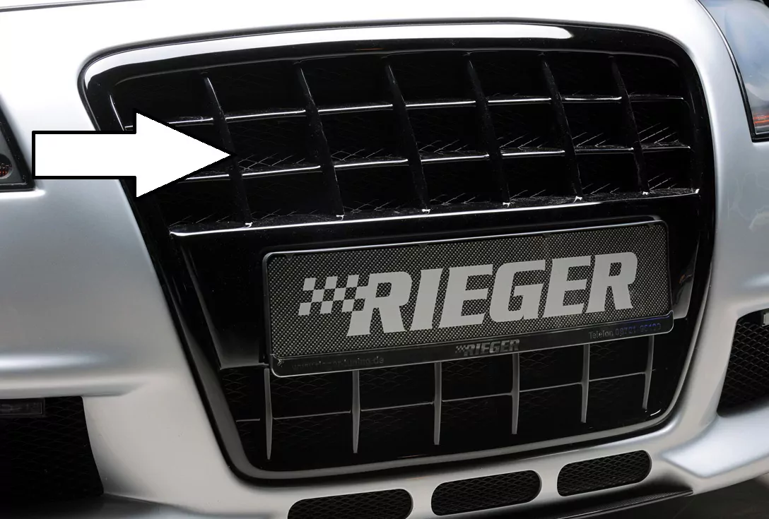 Rieger Grill mit integrierter Kennzeichenauflage für Audi A4 (8H) | Cabrio 04.02-12.05 (bis Facelift) für Spoilerstoßstange 55260 / 55262