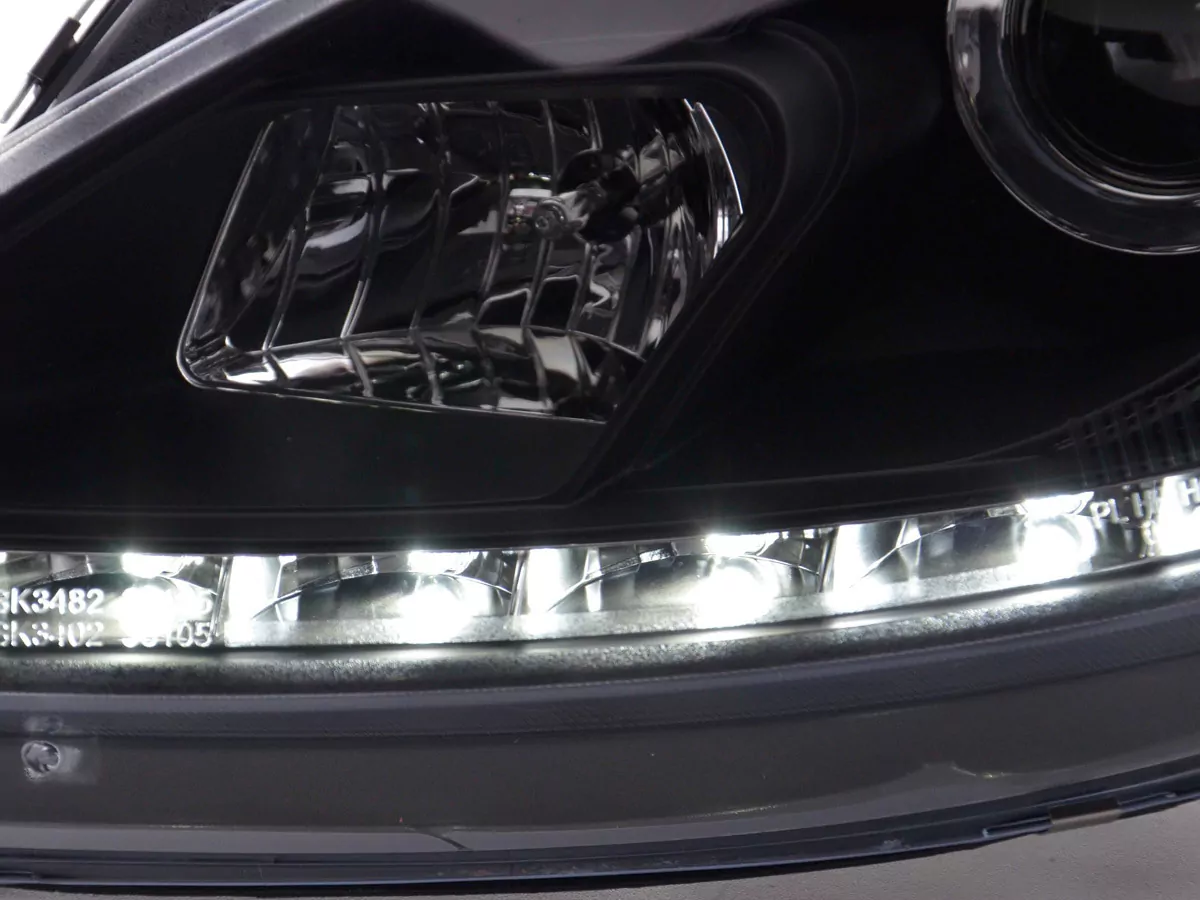 Scheinwerfer Set Daylight LED Tagfahrlicht Seat Leon 1P Bj. 09- schwarz