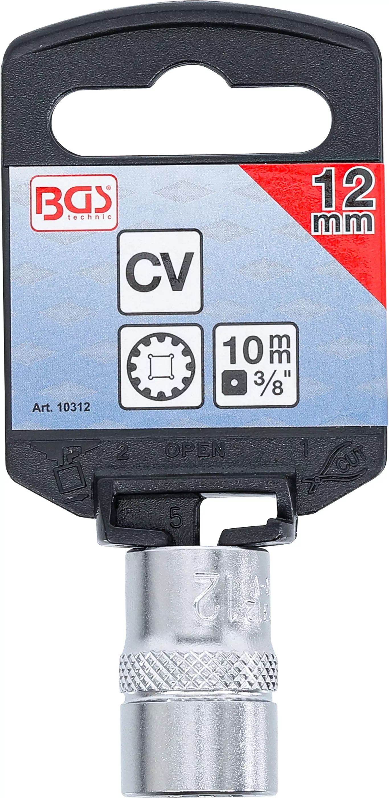 Steckschlüssel-Einsatz Gear Lock | Antrieb Innenvierkant 10 mm (3/8") | SW 12 mm