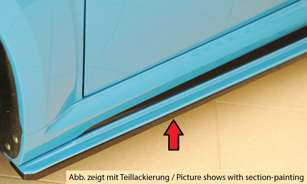 Rieger Seitenschweller links ansatz (ca. 19mm) matt schwarz für Audi TT RS (8J/8J1-FV/8S) Roadster 09.18- (ab Facelift)