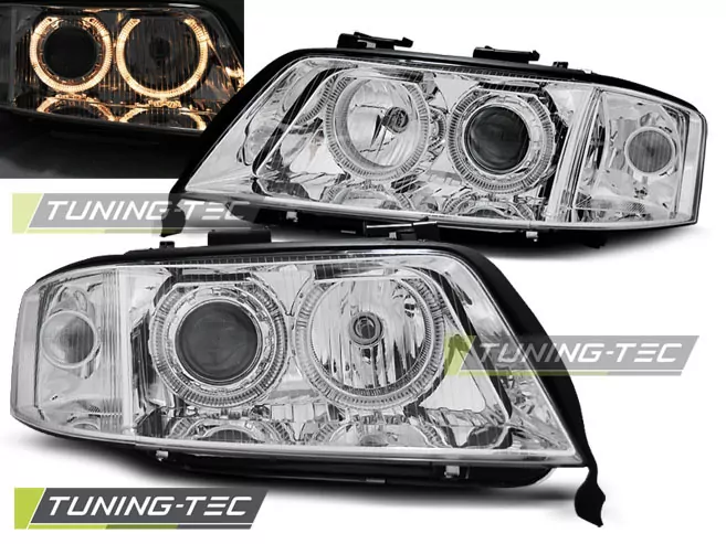 HEADLIGHTS ANGEL EYES CHROME fits AUDI A6 06.01-05.04