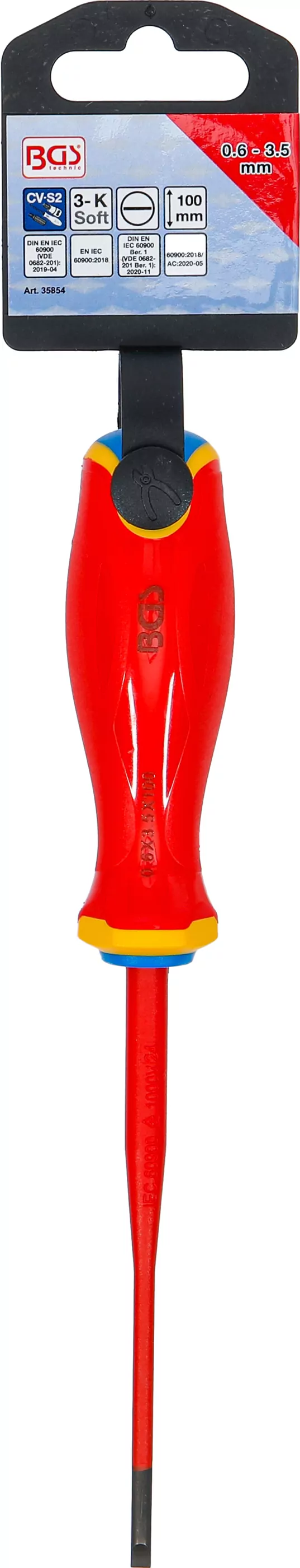 VDE-Schraubendreher | extra dünne Spitze | Schlitz 3,5 mm