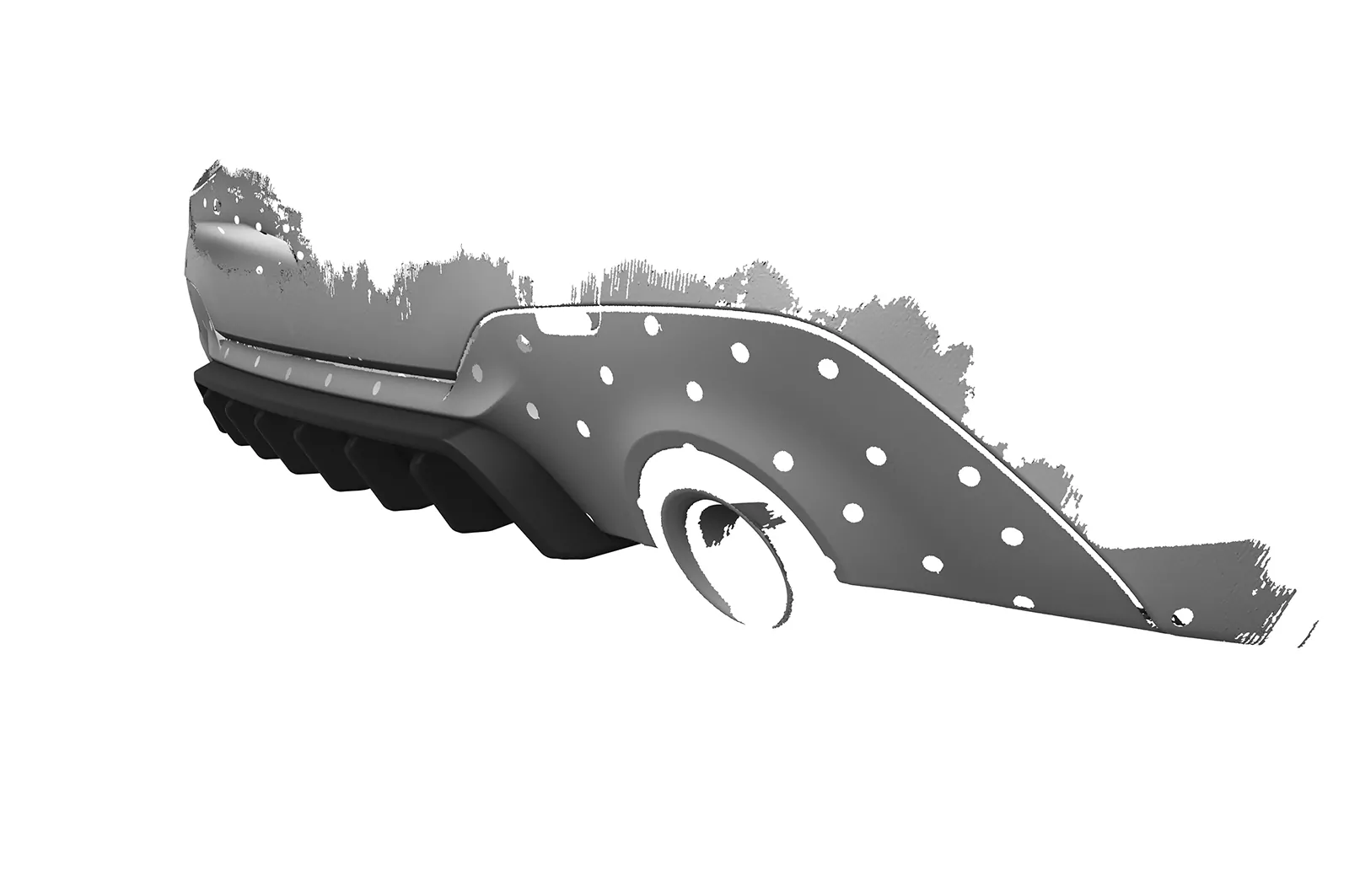 Heckansatz für BMW 3er G20 / G21 HA481 Schwarz Strukturiert