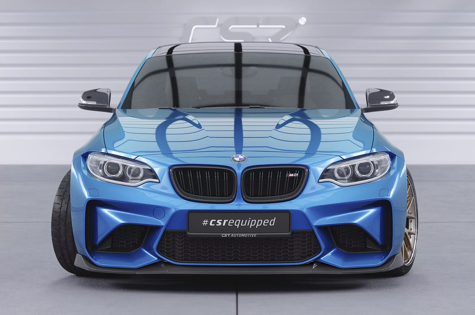 Cup-Spoilerlippe mit ABE für BMW M2 (F87) CSL638 Schwarz Strukturiert