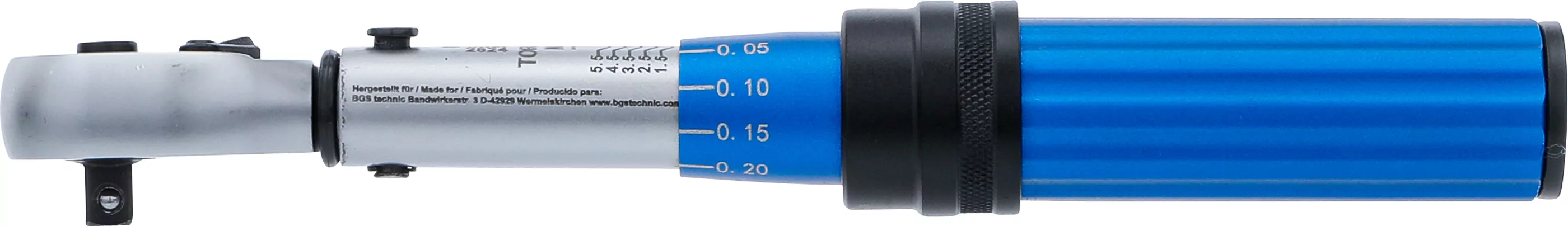 Drehmomentschlüssel | Abtrieb Außenvierkant 6,3 mm (1/4") | 1 - 6 Nm