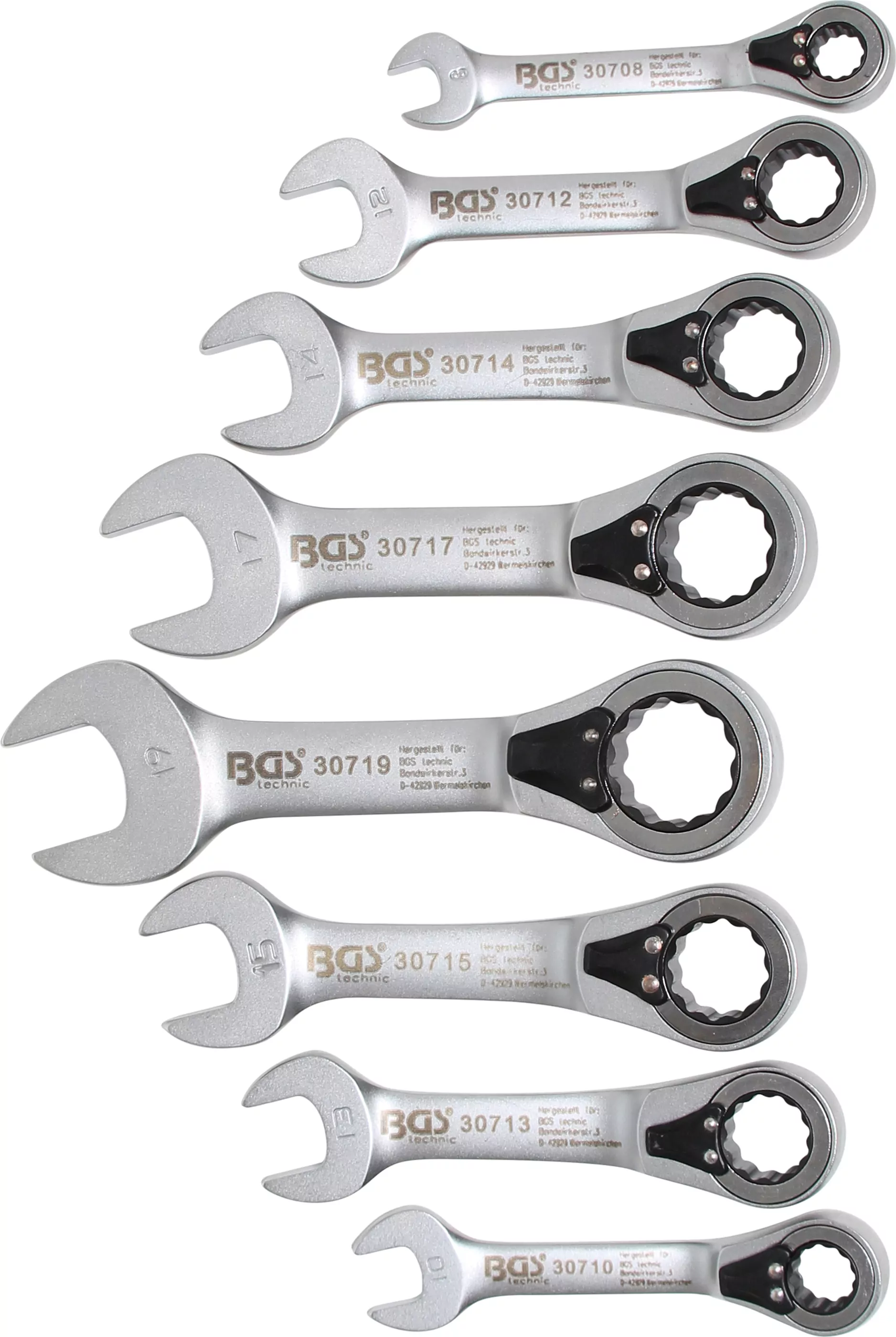 Ratschenring-Maulschlüssel-Satz | umschaltbar | SW 8 - 19 mm | 8-tlg.