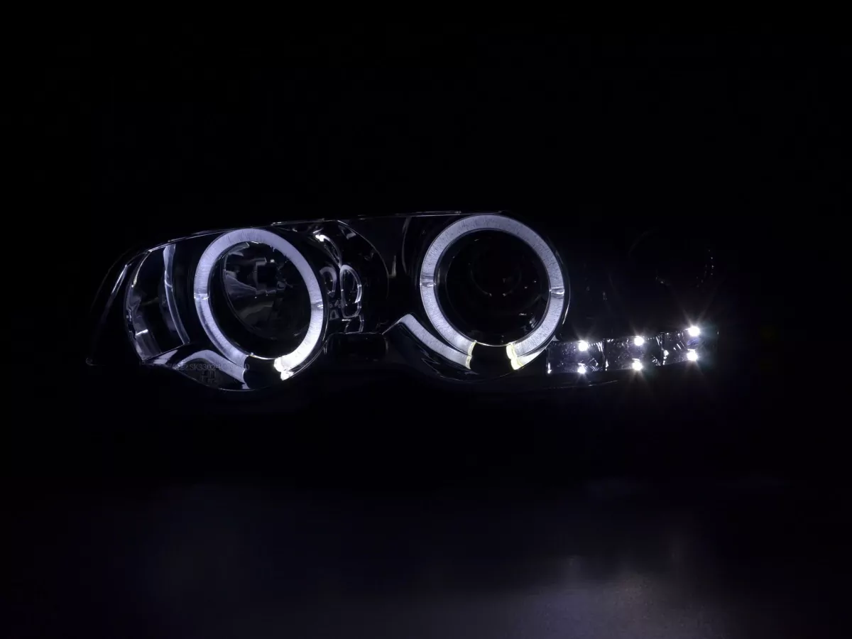 Scheinwerfer Set BMW 3er E46 Coupe/Cabrio Bj. 98-02 chrom