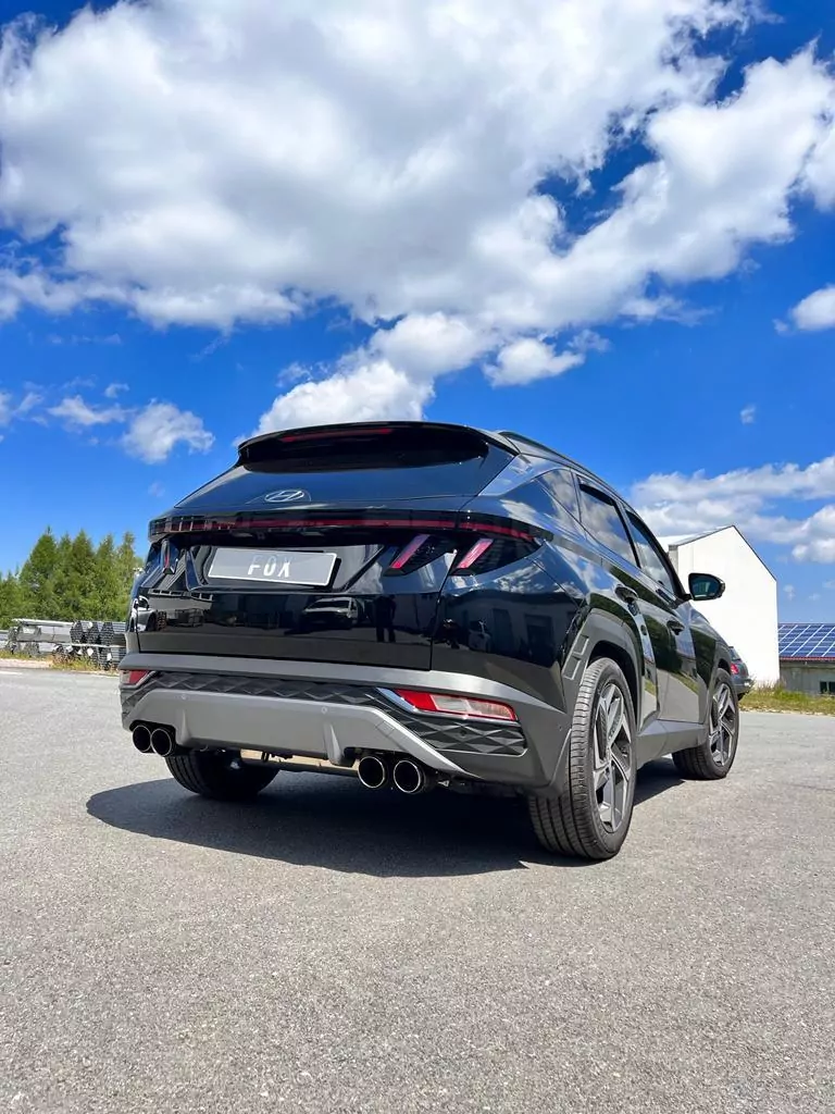 Hyundai Tucson NX4 - 4x2 & 4x4  Endschalldämpfer - 4x90 Typ 14 mit Schwarzen Covern 4x100mm