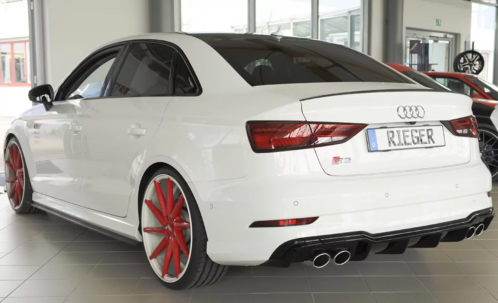 Rieger Heckeinsatz für Audi A3 S3 (8V) | 3-tür. (Cabrio 8V7) 09.16- (ab Facelift) nur S3 (8V) Limousine / Cabrio