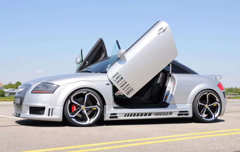 Rieger Seitenschweller links  matt schwarz für Audi TT (8N) Roadster 98-03