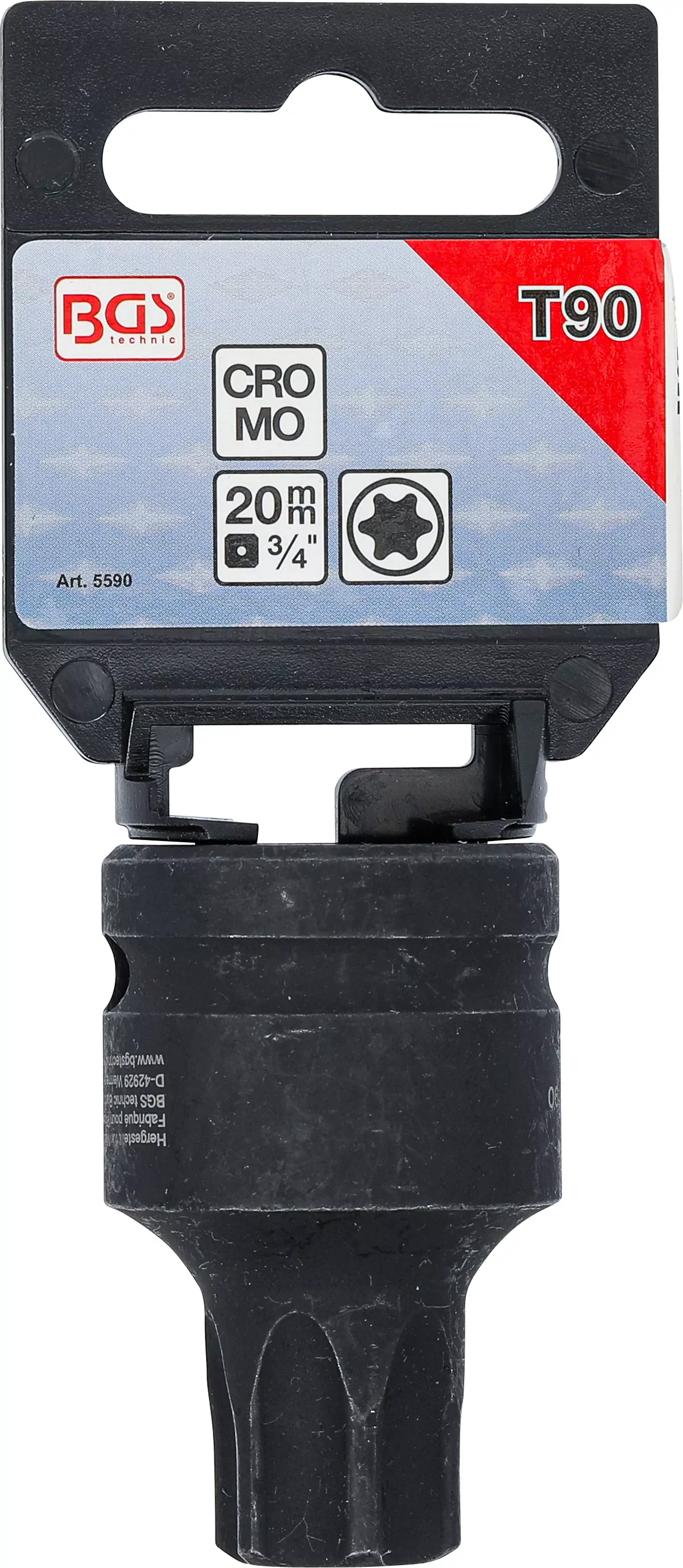 Kraft-Bit-Einsatz | Länge 60 mm | Antrieb Innenvierkant 20 mm (3/4") | T-Profil (für Torx) T90